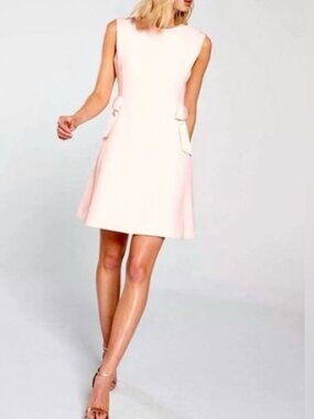 TED BAKER London Meline Sleeveless Side Bow Mini Dress, Size 0, Pale Blush Pink